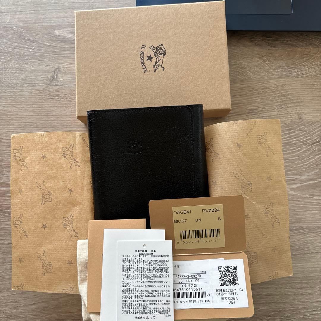 IL BISONTE レザー ノートカバー 黒 IL BISONTE（イルビゾンテ） ブックカバー レザー ノートカバー（ A5