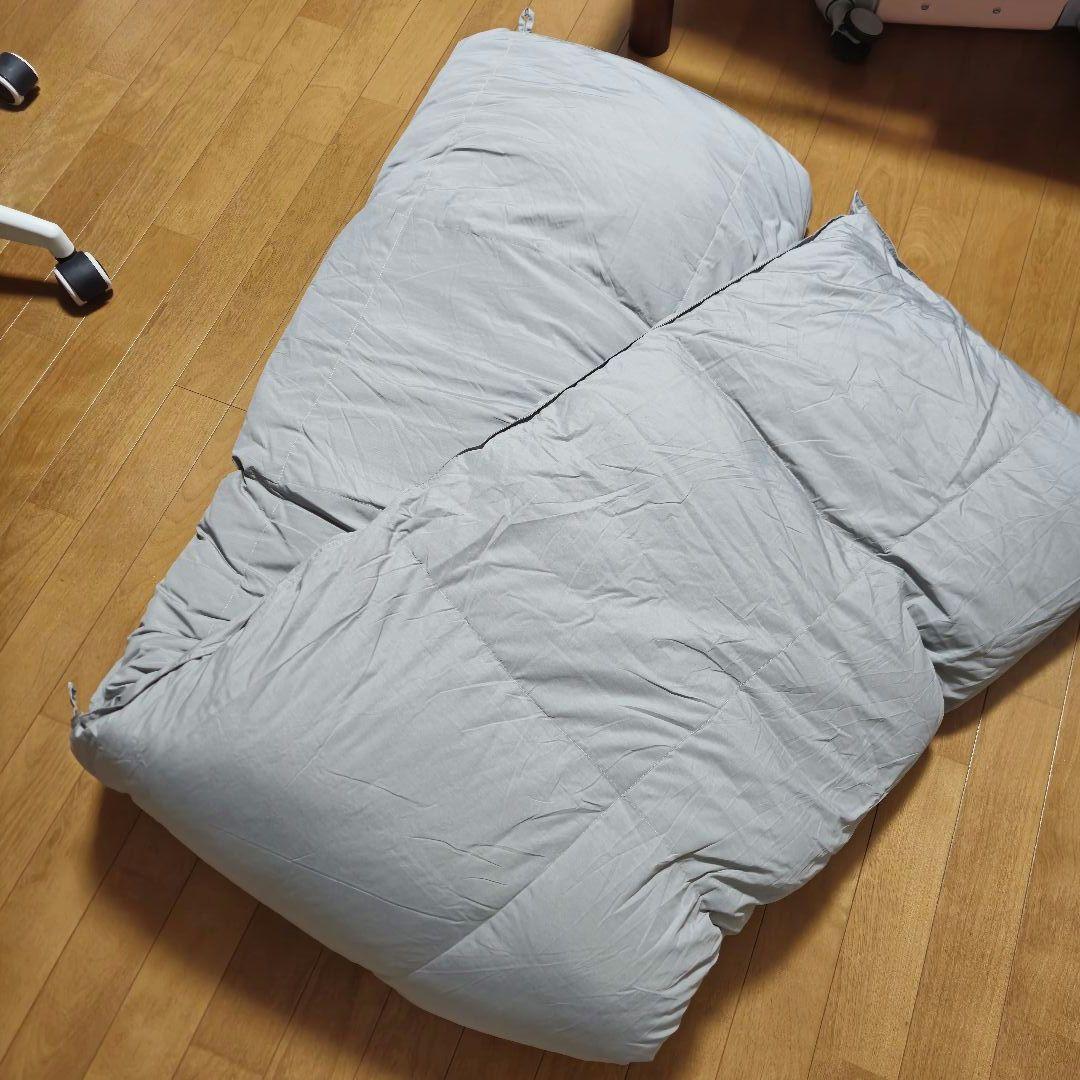 新品】ダブル ホワイトダックダウン90％ 充填量1.7kg グレー 羽毛布団