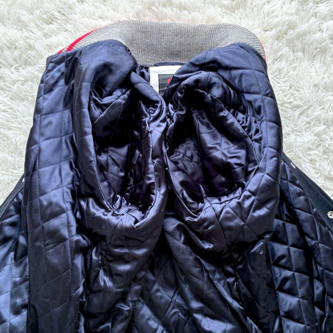 人気 XL】カンタベリー レザー切替 スタジャン キルティング 刺繍 ワッペン