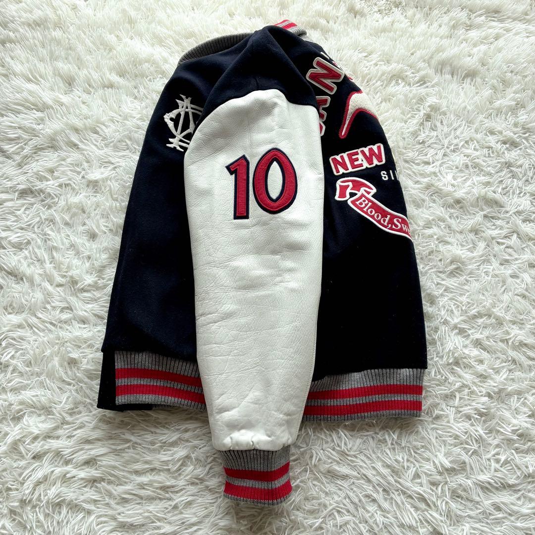 人気 XL】カンタベリー レザー切替 スタジャン キルティング 刺繍 ワッペン