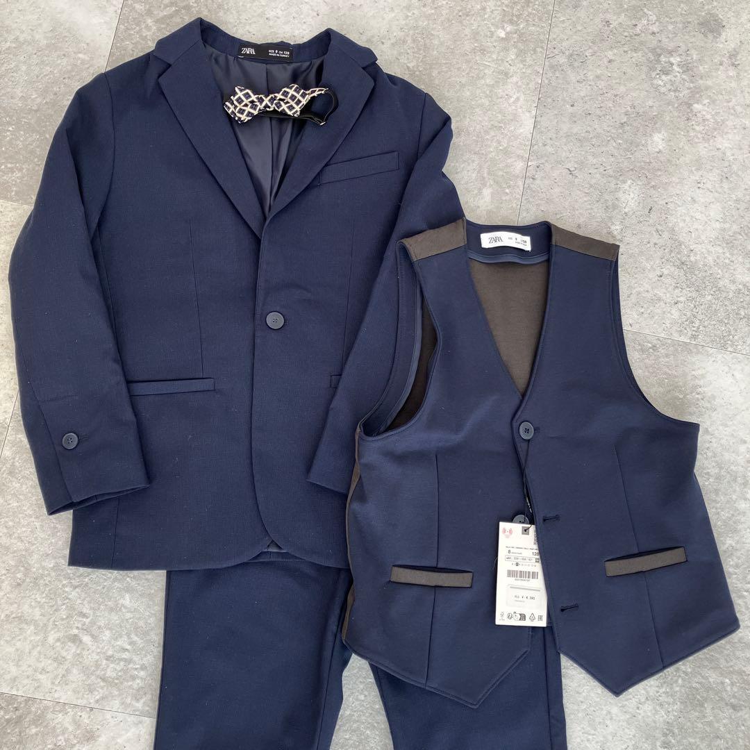 ZARA ネイビー スーツセット 卒業卒園入学 蝶ネクタイつき - メルカリ