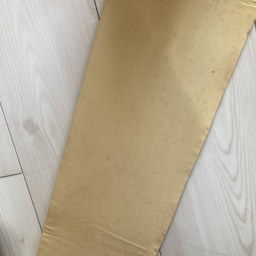 アンティーク名古屋帯 刺繍 しつけ糸付 大正ロマン 正絹 金駒刺繍 N66