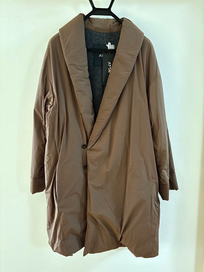 ゆん様専用】ATON ブラウン ナイロンガウンコート - メルカリ