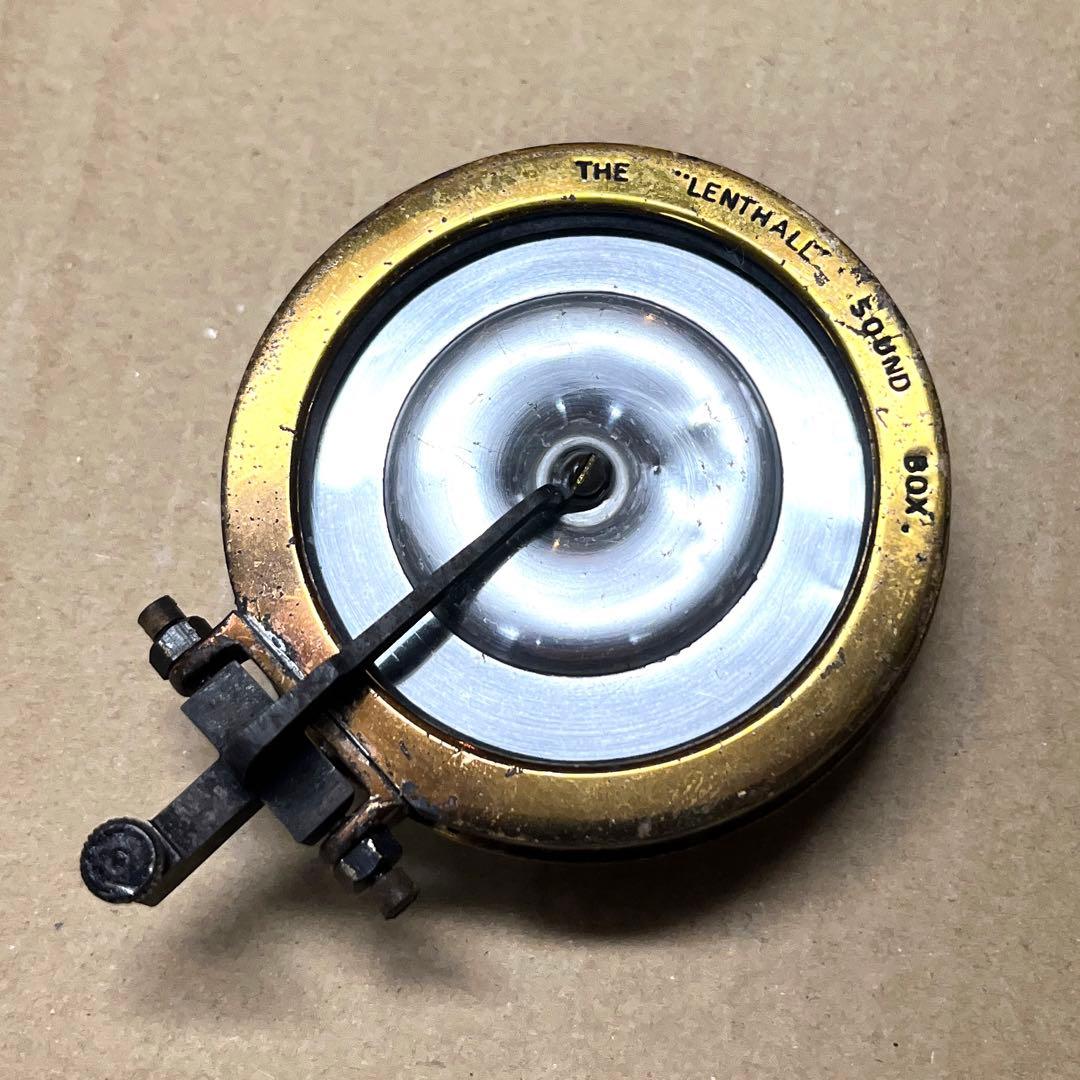 ♬ 英国製 LENTHALL 蓄音機 ゴールドメッキ サウンドボックス OH済 卓上型蓄音機HMV104 (オーク仕上) | グラモフォン社 テンプルトップ