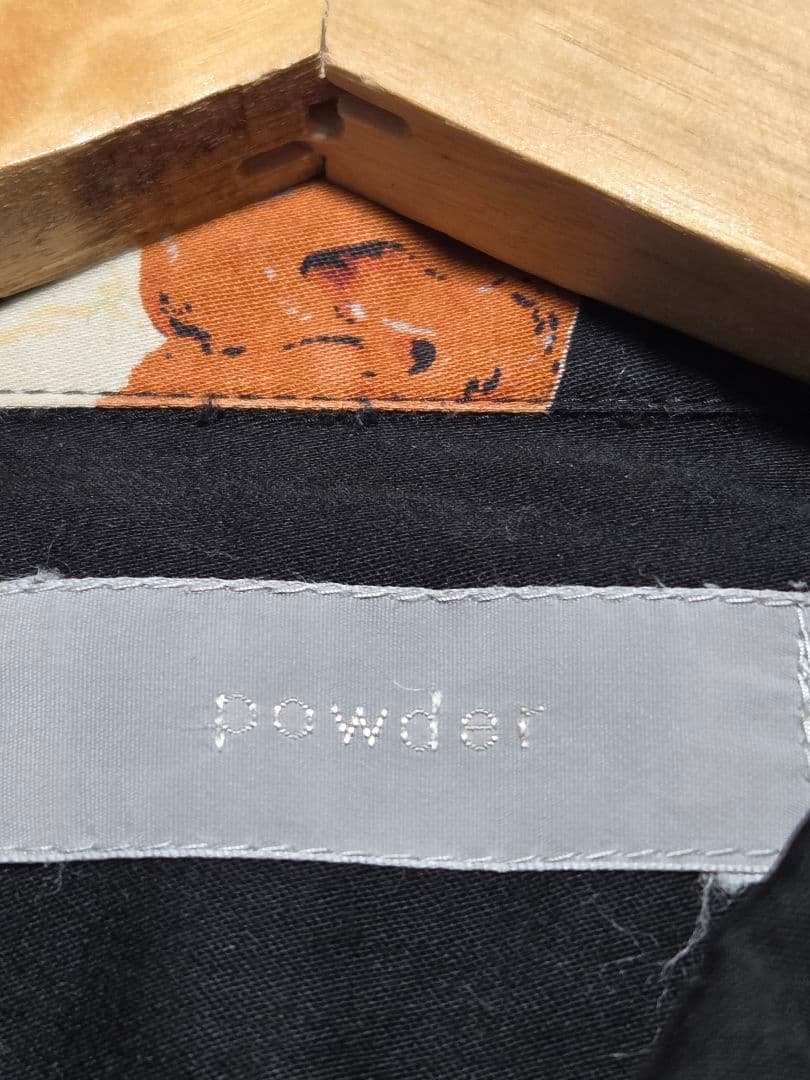 POWDER 犬プリント 長袖シャツ 黒 ヴィンテージ パウダー 下迫秀樹
