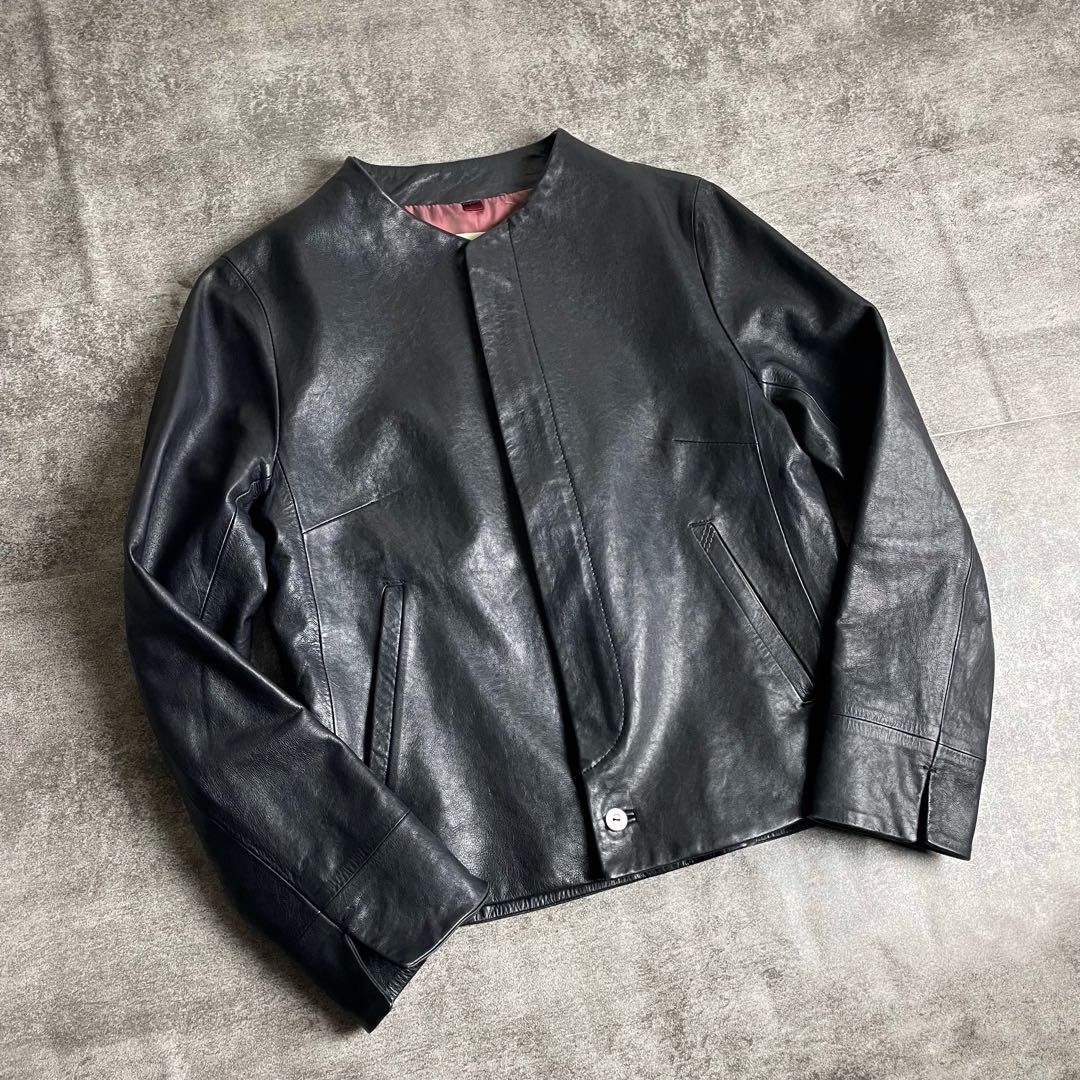 パラスパレス ラムレザー ノーカラー ジャケット - メルカリ