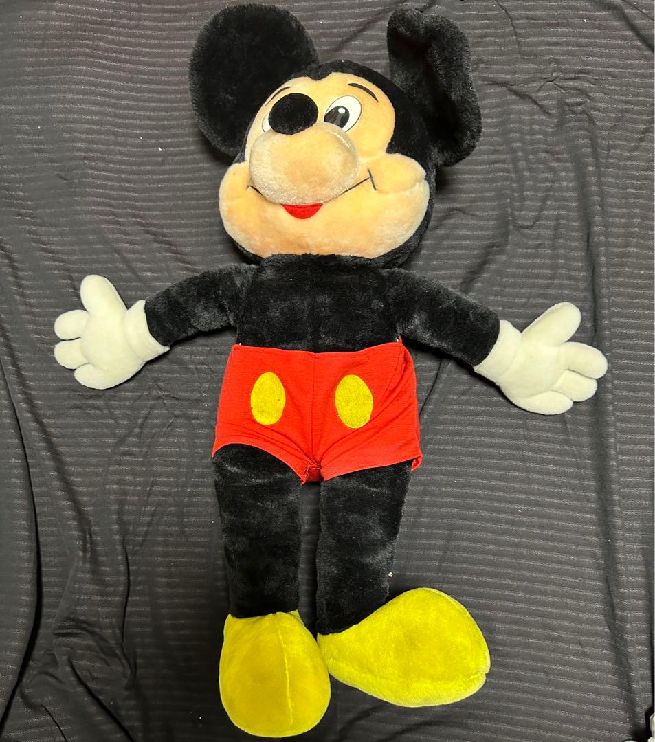 レア】ミッキーマウス ぬいぐるみ 特大 レトロ ディズニー - メルカリ