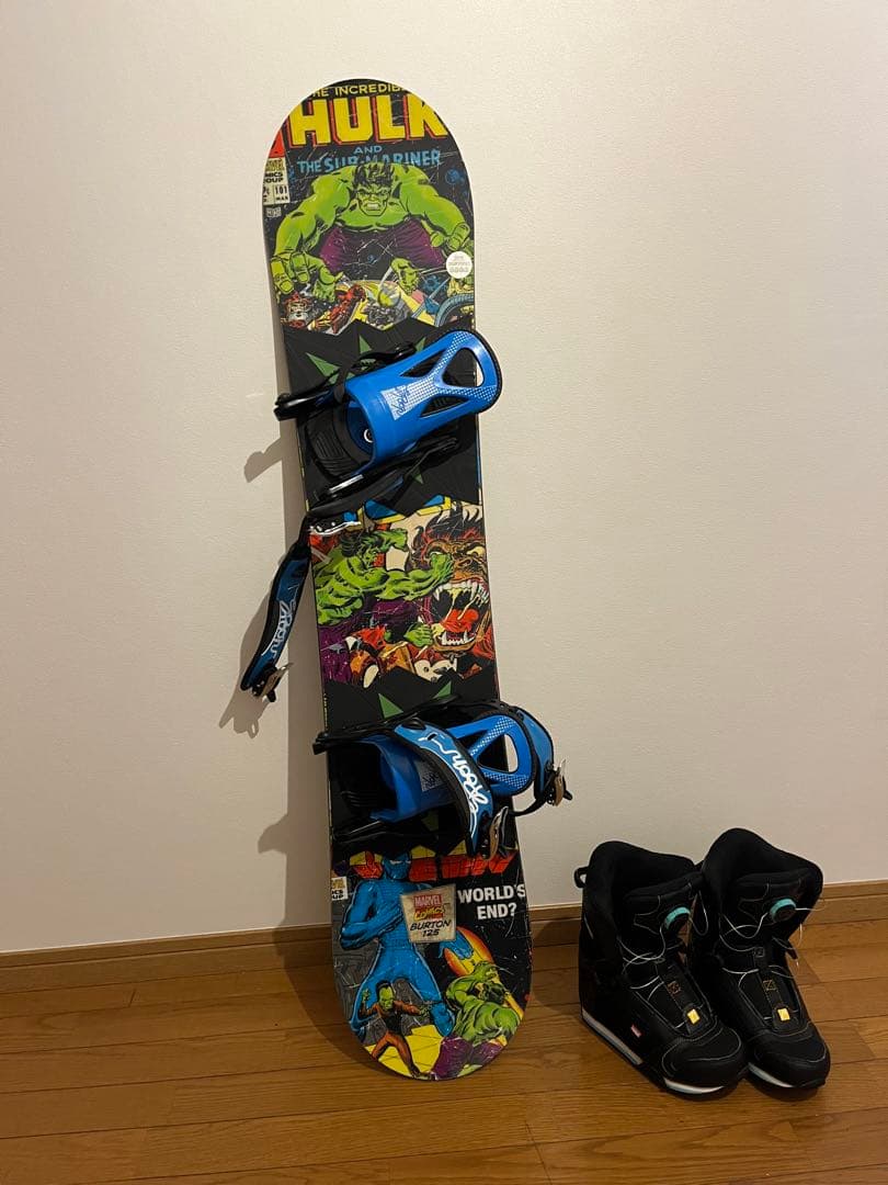 バートン マーベル ハルク スノーボード 3点セット 125cm Burton