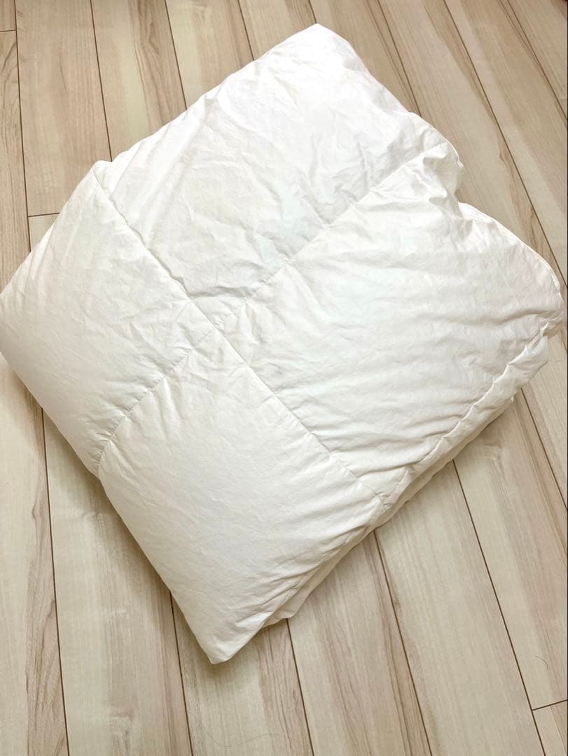 丸八真綿 肌掛け羽毛布団 シングルサイズ 0.5k 【未使用シーツカバー