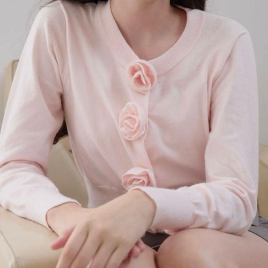 Treat Ürself ローズカーディガン pink Rose flower motif cardigan – Treat Ürself