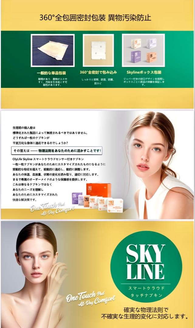 オリーライフSKY LINE 生理用ナプキン レギュラー 16枚入×2箱セット
