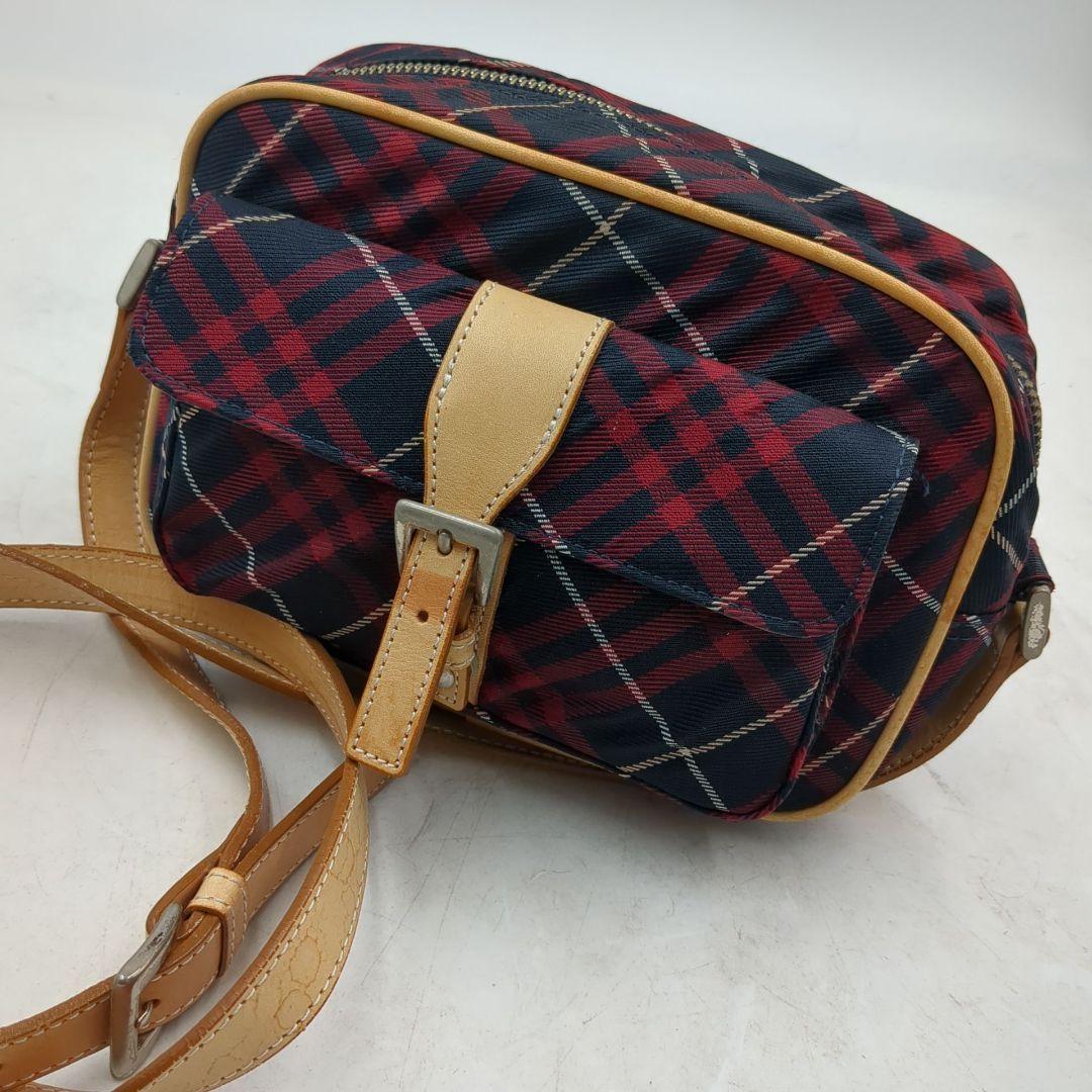 burberry blue label ショルダー　y2k 平成 ノバチェック Y2K Vintage Burberry Blue Label Plaid Tartan Canvas Pink Brown