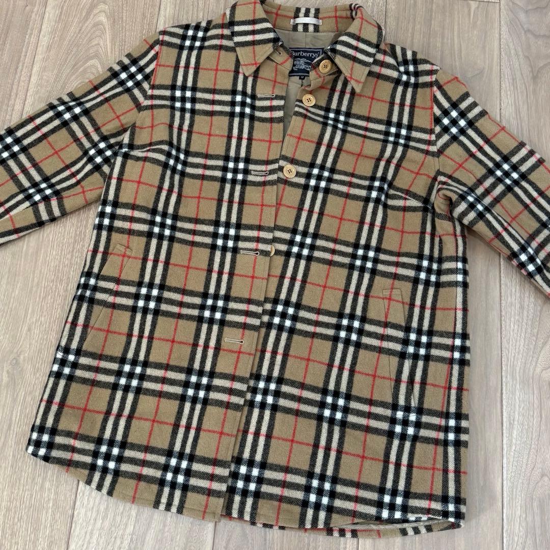 【極美品/激レア】Burberrysヴィンテージ 13号ノバチェックウールコート 極美品♡ バーバリーブルーレーベル ノバチェック柄 ロングコート