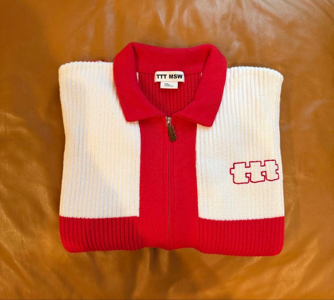 TTT MSW Zip up knit polo（RED） M - メルカリ