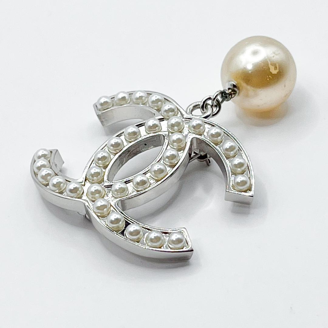 美品☆シャネル ブローチ パール シルバー ヴィンテージ ココマーク 06