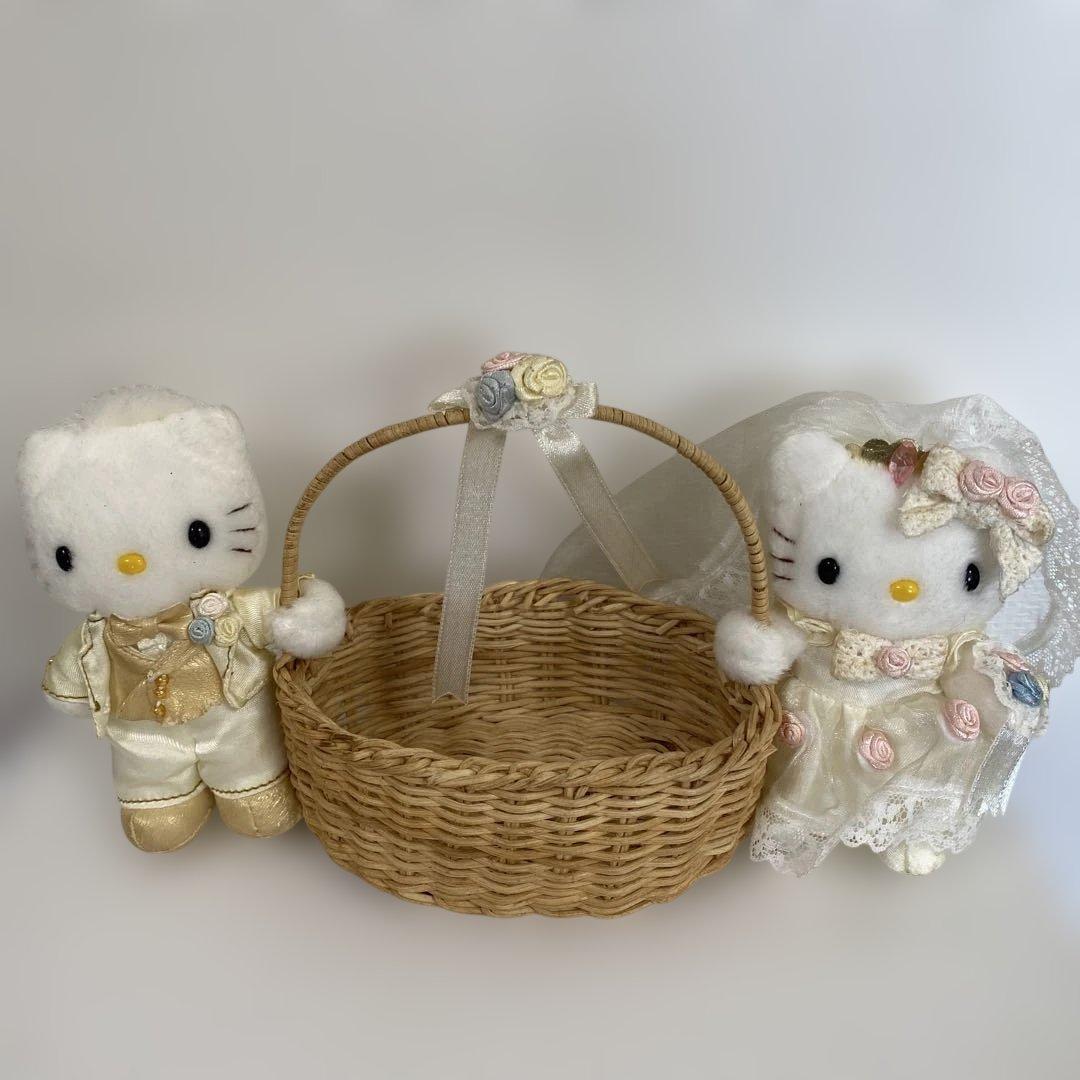 ハローキティ ウェディング ぬいぐるみ ペア バスケット付き 結婚式 サンリオ ハロー！キティ」ぬいぐるみ新作4点！ウェディングスタイルでキティ