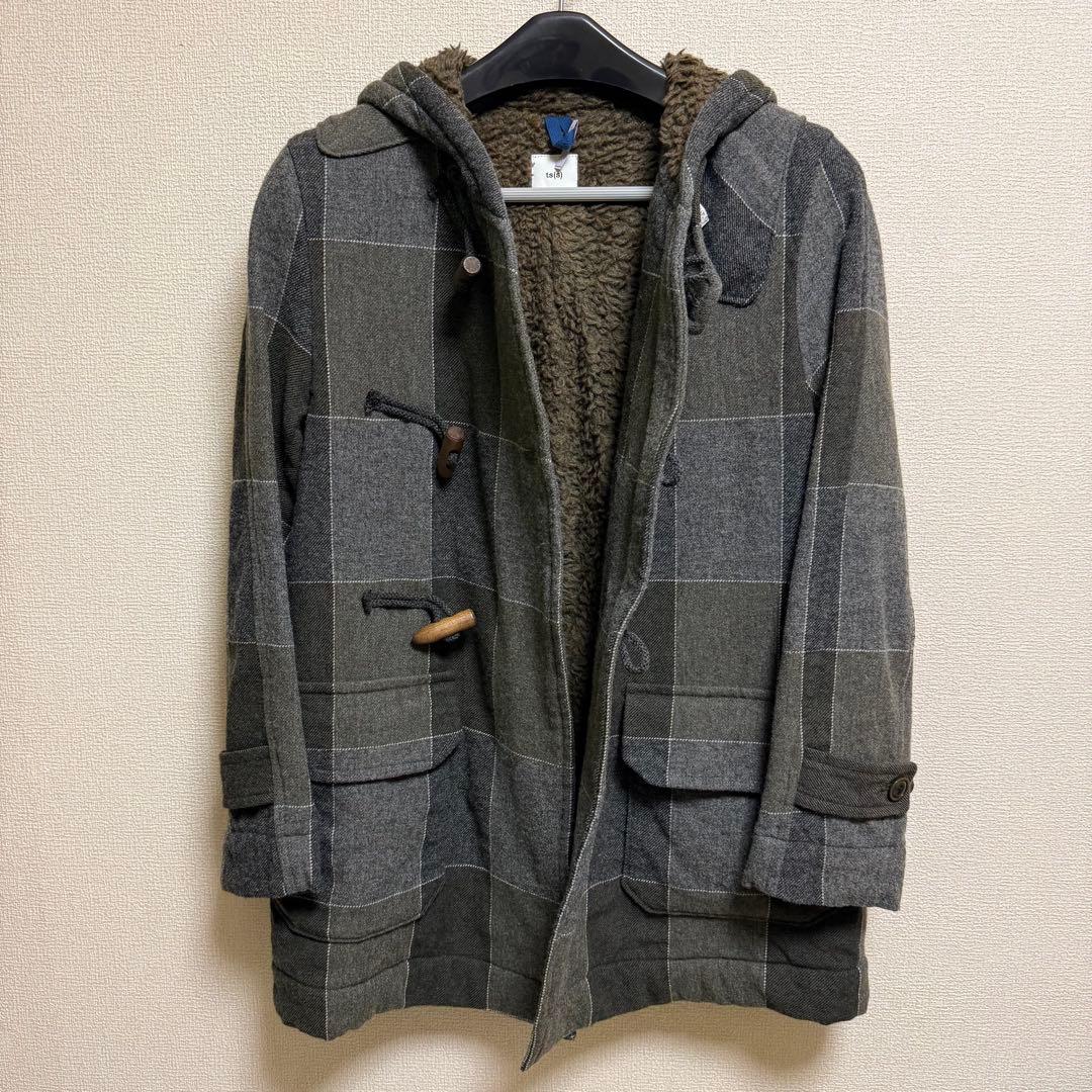 極美品】ts(s) ダッフルコート L グレー系 チェック - メルカリ