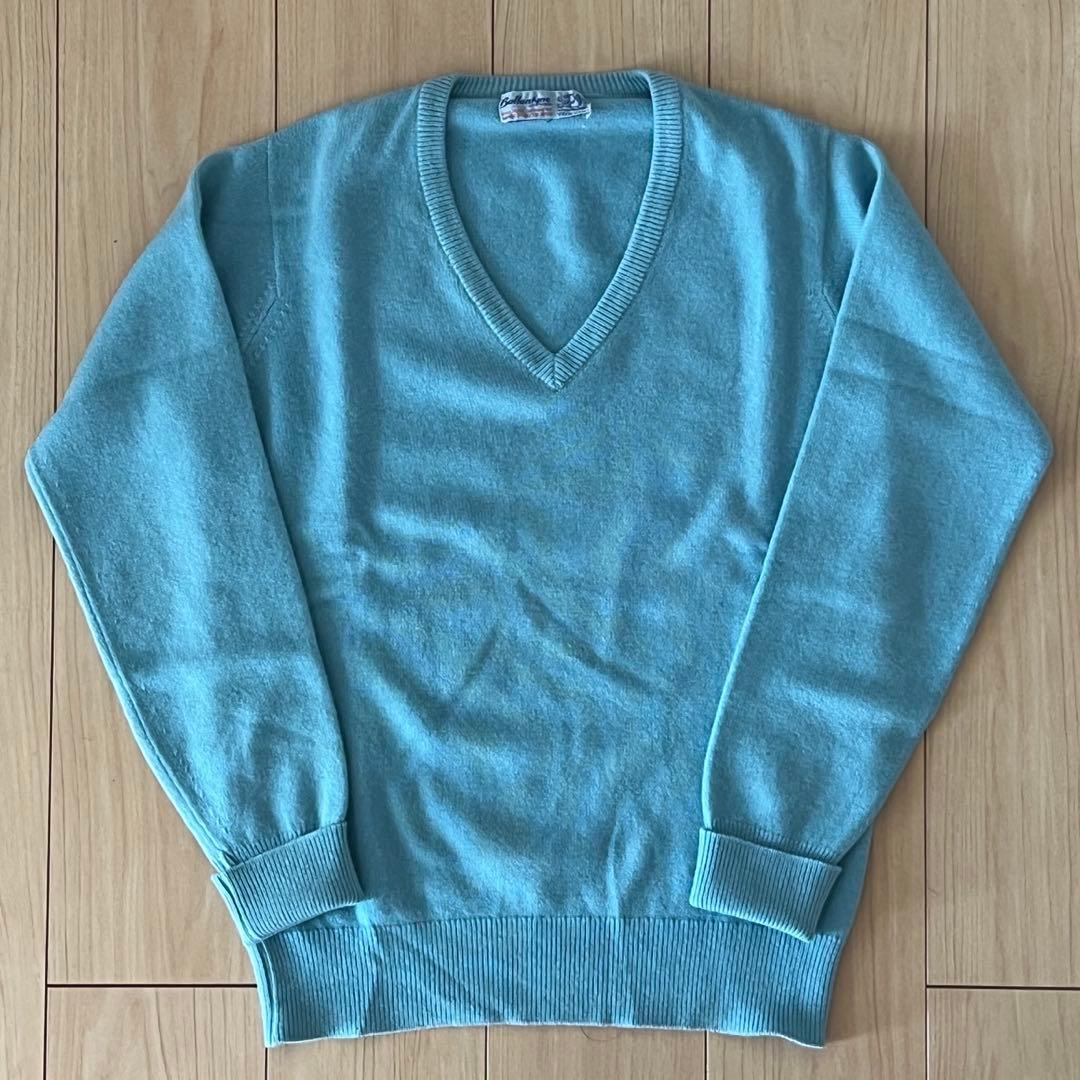 BALLANTYNE バランタイン スコットランドカシミヤ 水色 70s 80s Vintage Ballantyne cashmere sweater カシミヤセーターの頂点とも