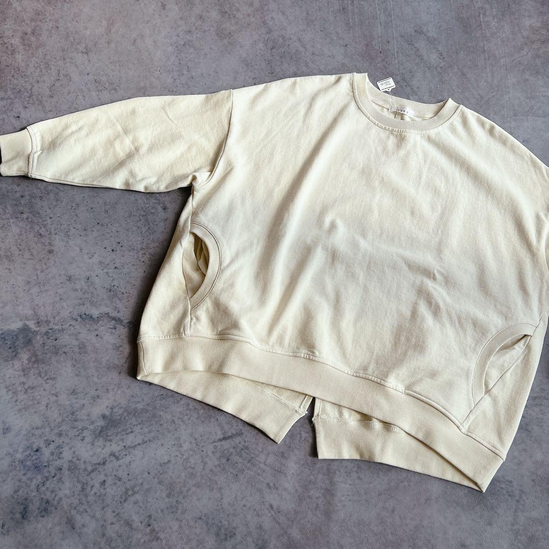 新品】 tang ⿻ コットン 起毛 ワイドプルオーバー ルーズ ナチュラル