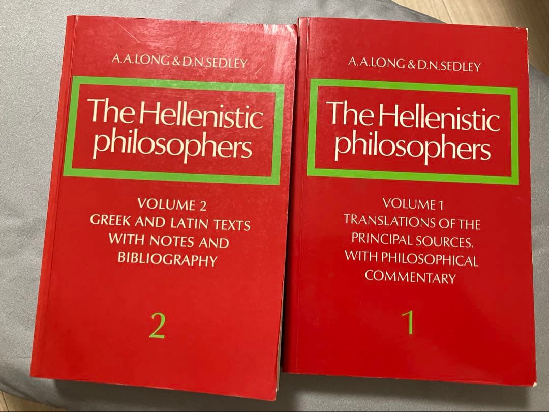 The hellenistic philosophers 2巻セット The hellenistic philosophers 2巻セット The hellenistic