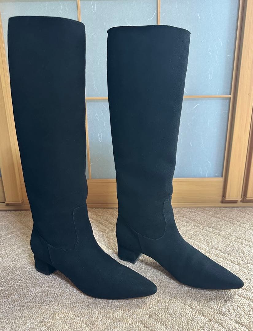 美品 PELLICO ペリーコ スェードレザー ロングブーツ 37 黒 24