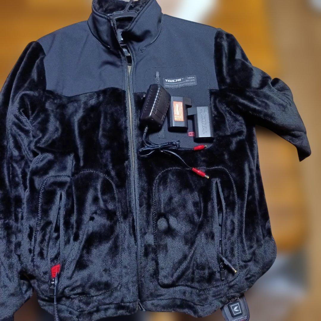 TAICHI e-HEAT 電熱ジャケット 黒 RSU635 バッテリ充電器込み TAICHI 2025年モデル RSタイチ RSU637 e-HEAT インナージャケット