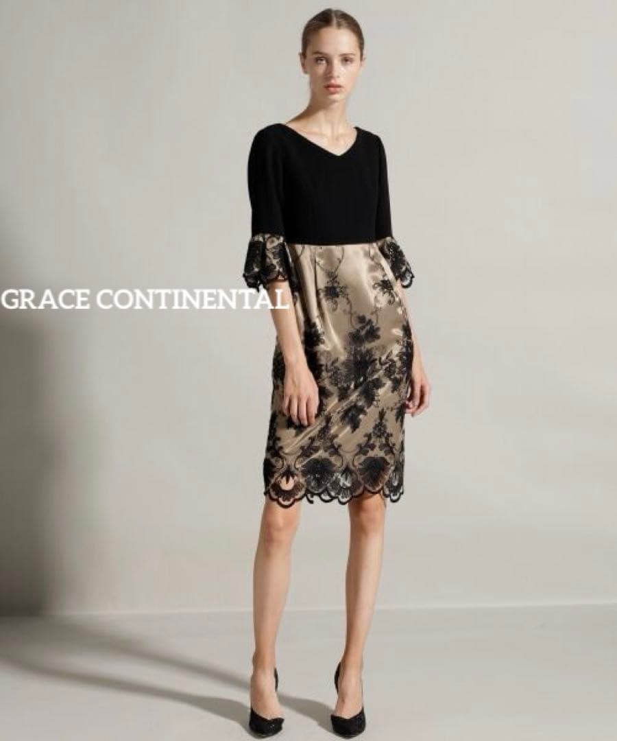 ★極美品★グレースコンチネンタル ダイアグラムタイト刺繍レースワンピース グレースコンチネンタル/ダイアグラムGRACE CONTINENTAL/Diagram