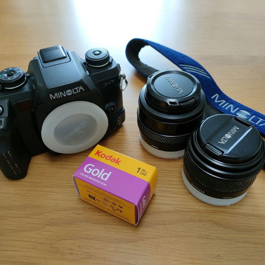 MINOLTA α-7 フィルム一眼レフカメラ 【レンズ2本 フイルム付き】 MINOLTA α-7 フィルム一眼レフカメラ 【レンズ2本 作例あり】 MINOLTA
