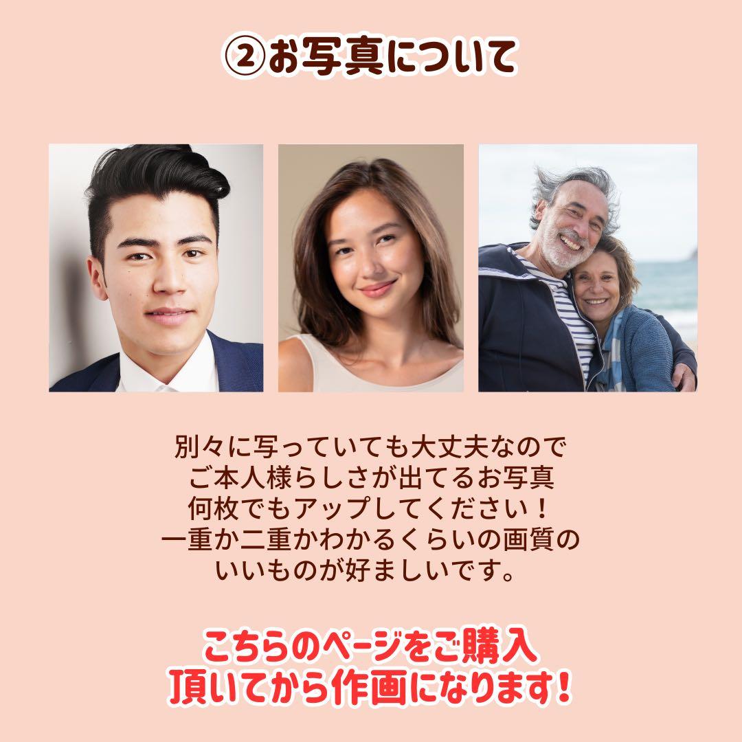 5名さま A3サイズ【似顔絵オーダー】ホワイトフレーム