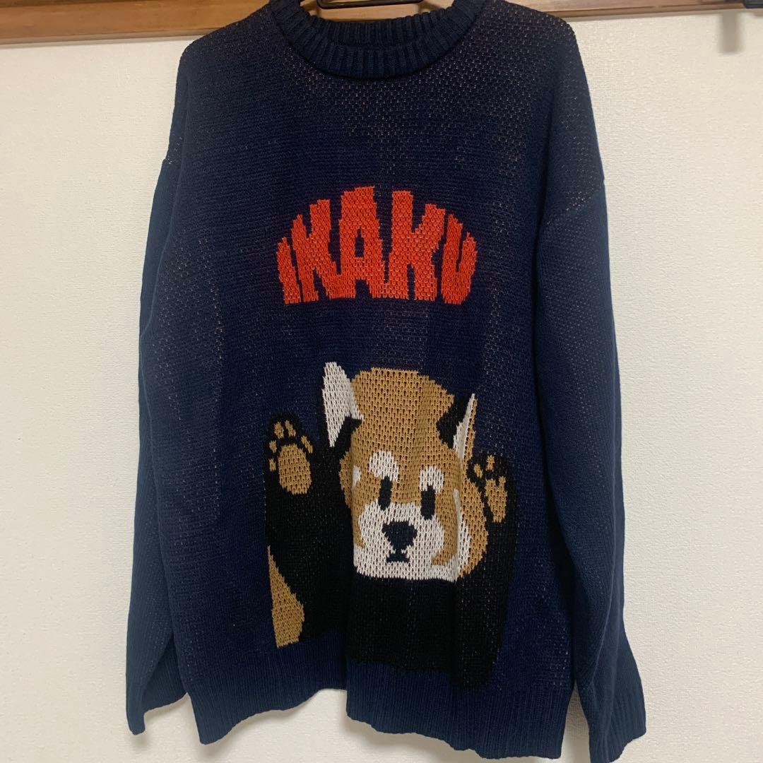 GraniphイカクウォッシャブルジャカードニットネイビーLサイズunisex