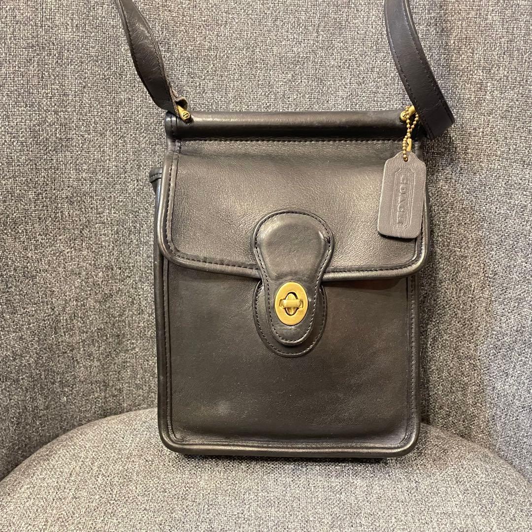 オールドコーチ　ショルダーバッグ　ターンロック　ブラック 90's COACH オールド コーチ ショルダー ターンロック バッグ(ブラック