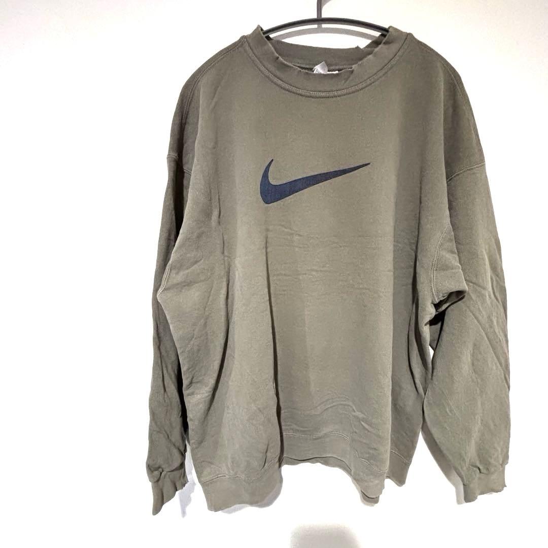 【激レア・XL】NIKE センターロゴ スウェット オリーブ カーキ 裏起毛 NIKE（ナイキ） スウェットトレーナー メンズ クラブ フリース 裏起毛