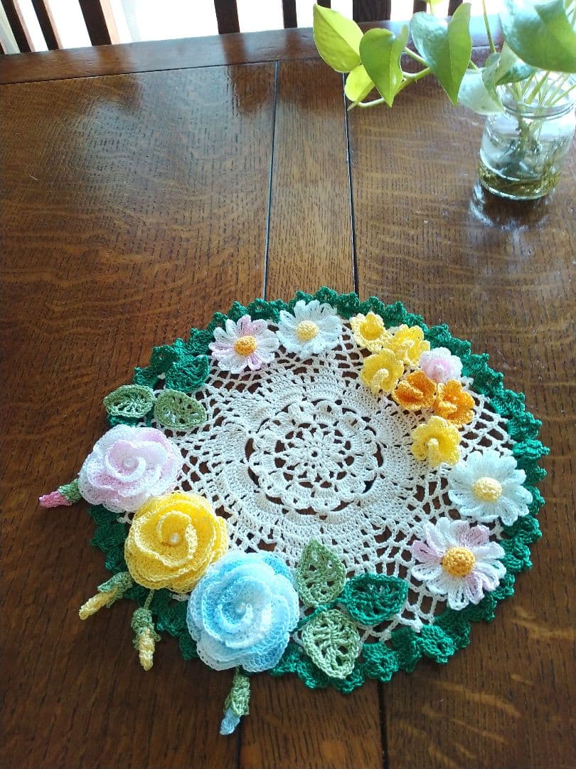 ☆レース編み ドイリー handmadeNo.366*・☆