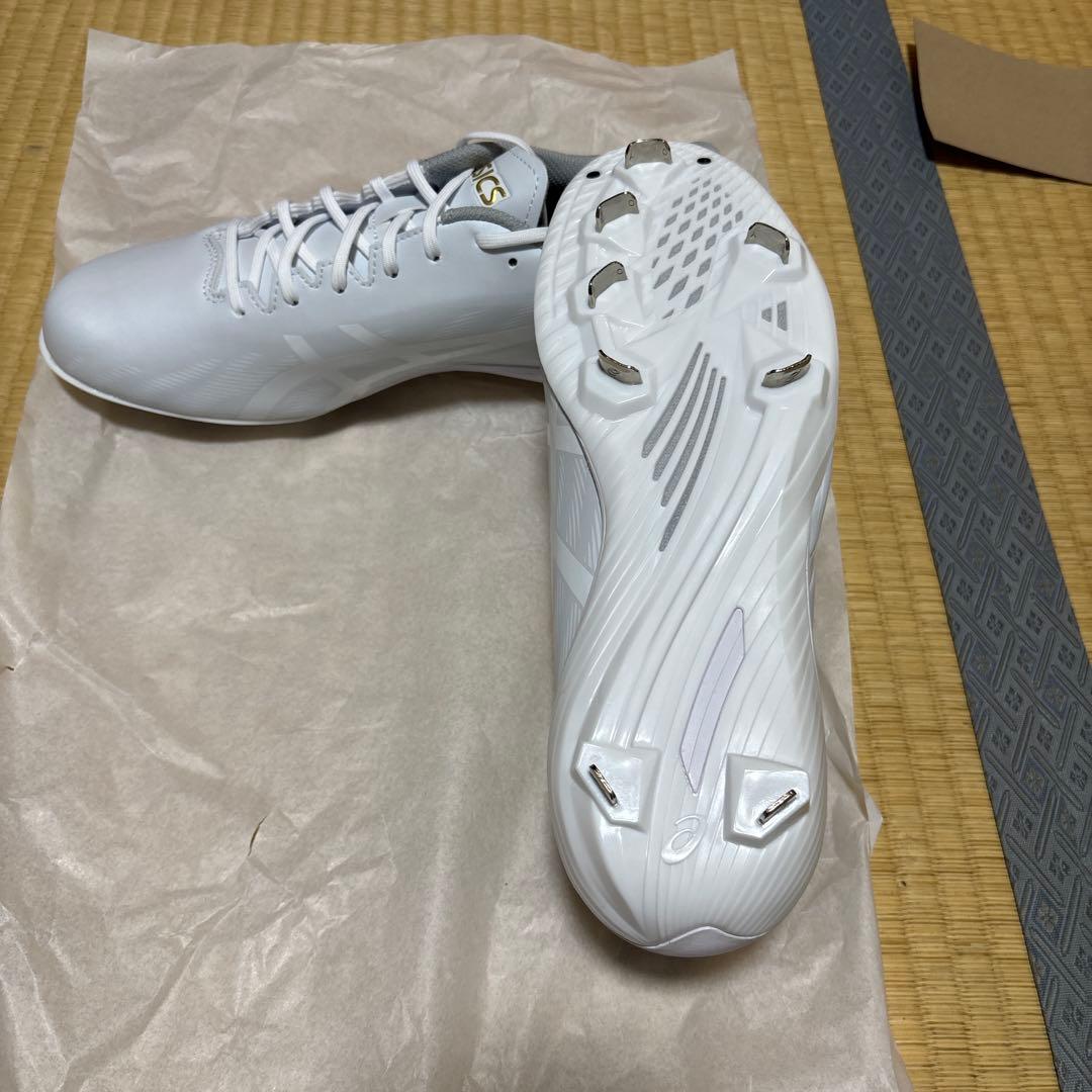 ASICS ホワイト スパイクシューズGOLDステージ3 27.5cm