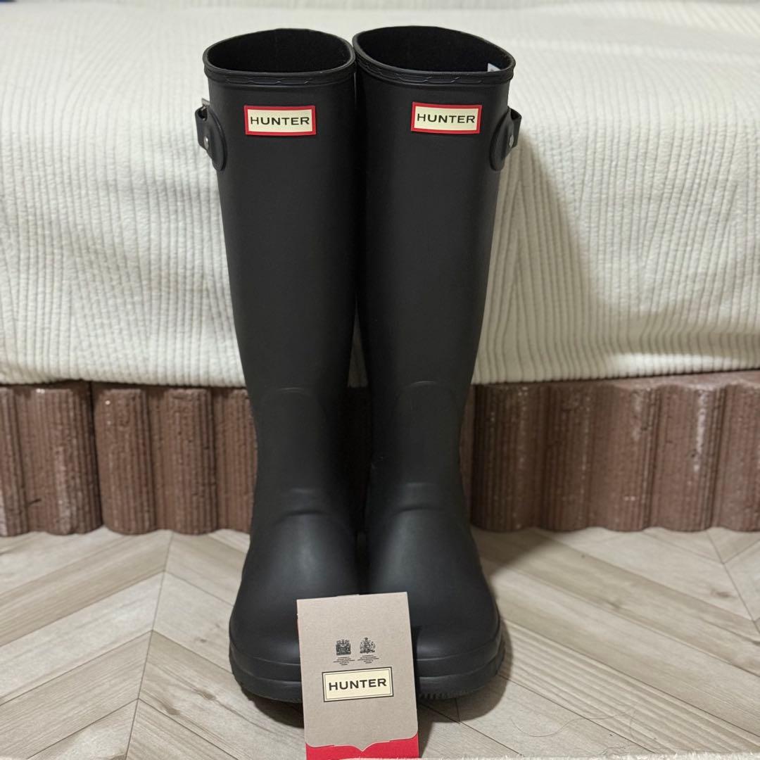 【24㎝】HUNTER ロング レインブーツ 雨靴 ブラック 黒 HUNTER（ハンター） 長靴 レインブーツ HUNTER RAINBOOTS ORIGINAL