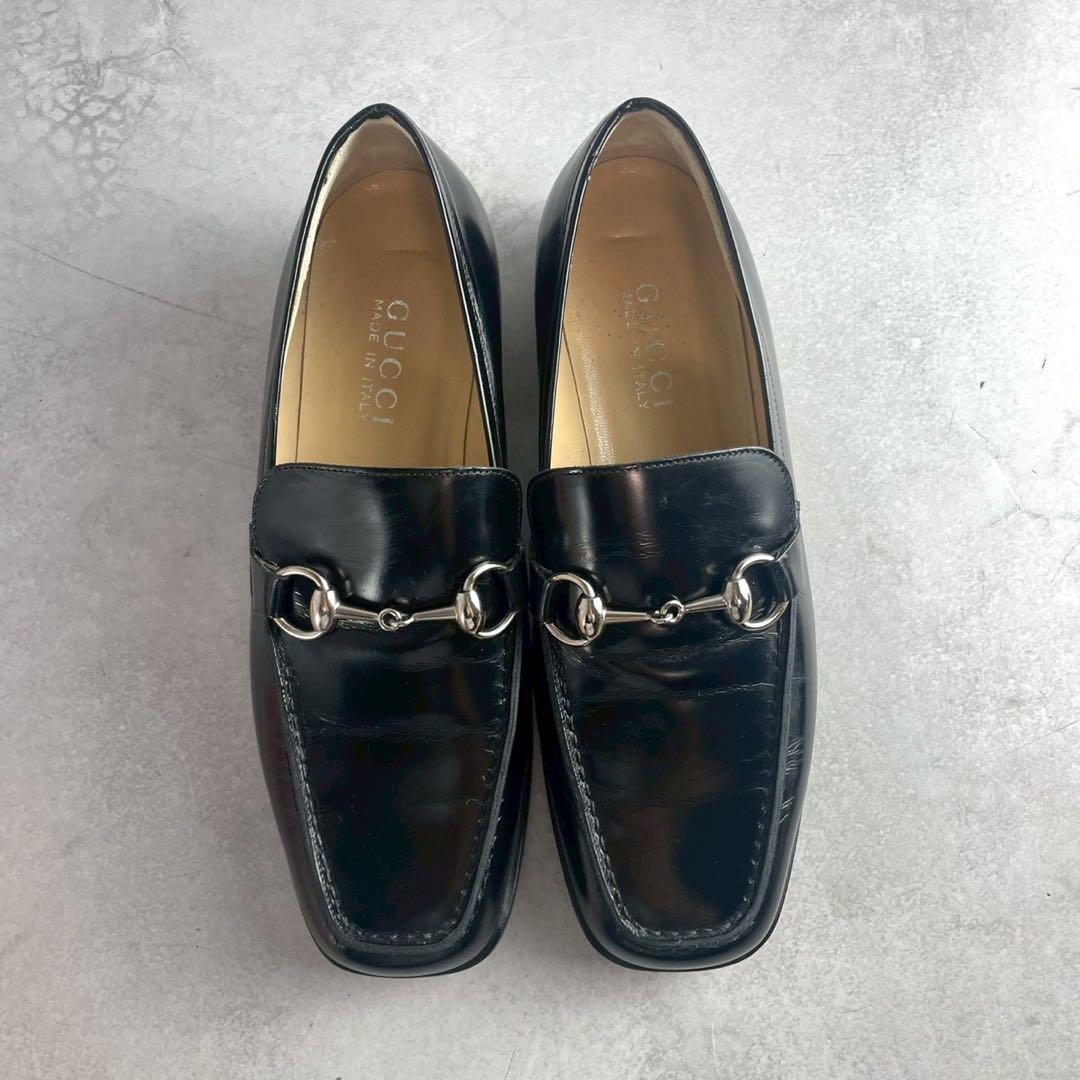 靴 Gucci Horsebit Square Toe Loafers 37.5C