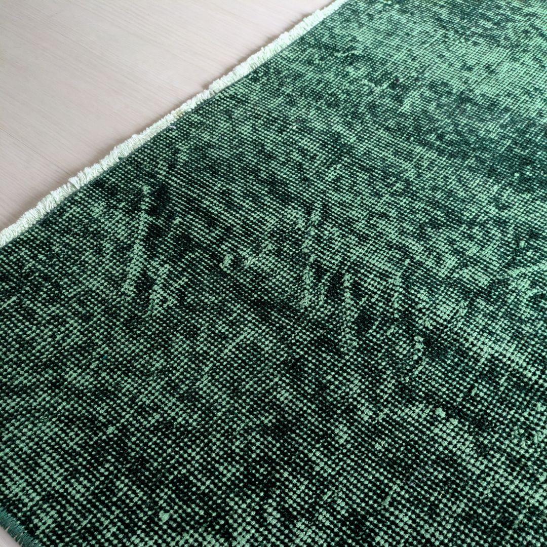 85×197 グリーンワンカラーオーバーダイ トルコヴィンテージラグ