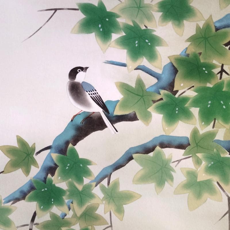 掛軸☆荒木静昌☆「緑 韻」　良好！