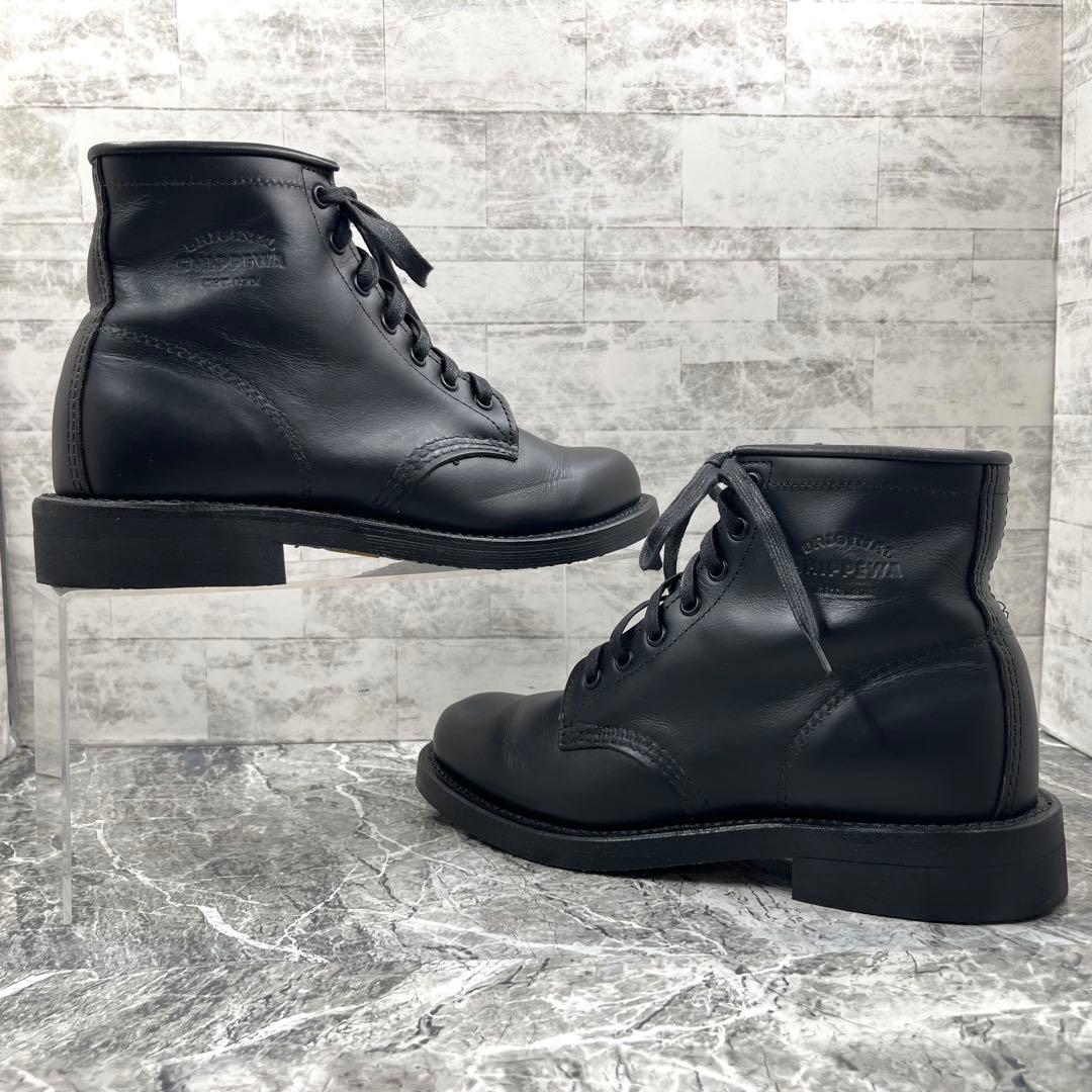 美品】 チペワ 6インチ ユーティリティ ブーツ US7 ブラック USA製