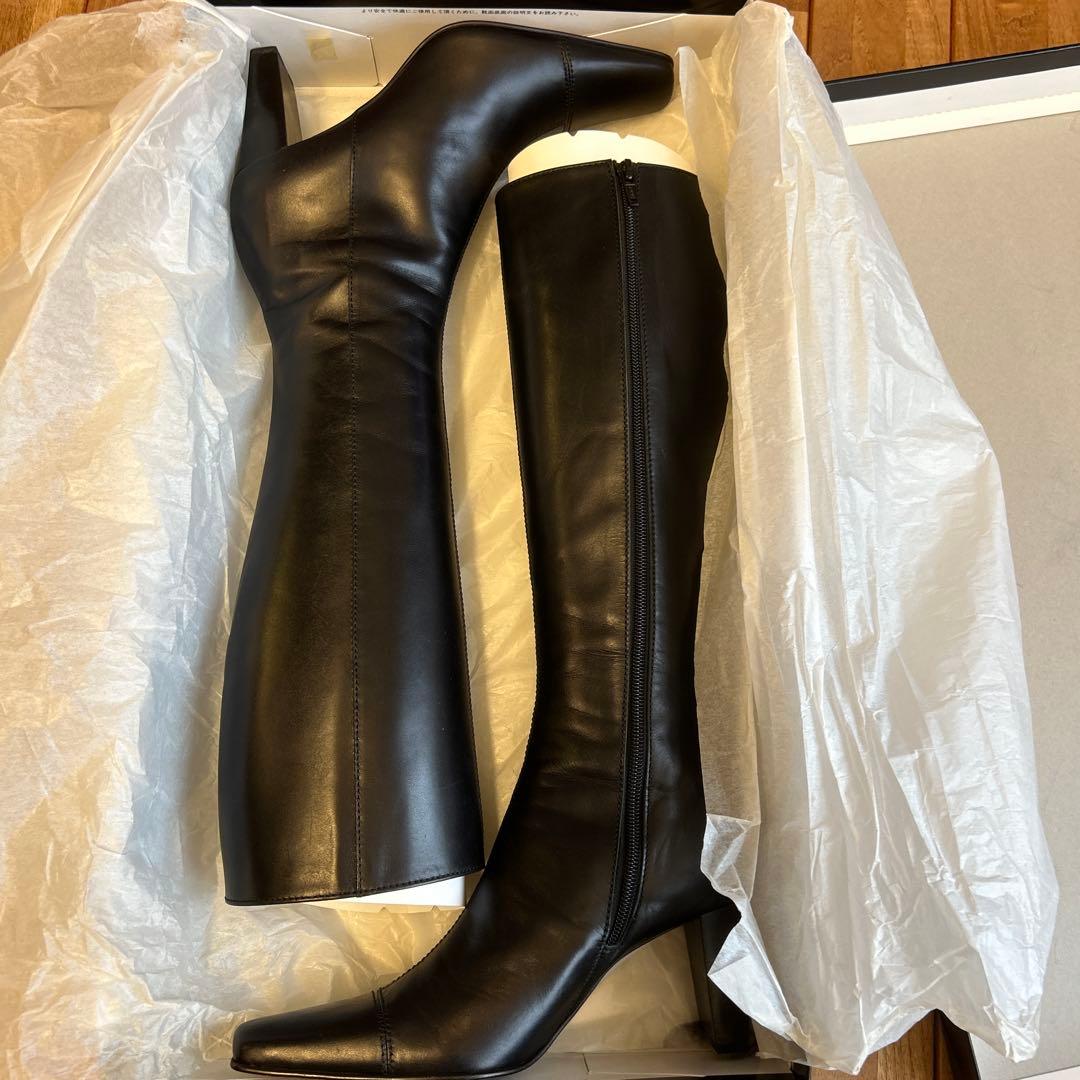 ブティックオオサキ 新品ロングブーツ 黒 24㎝