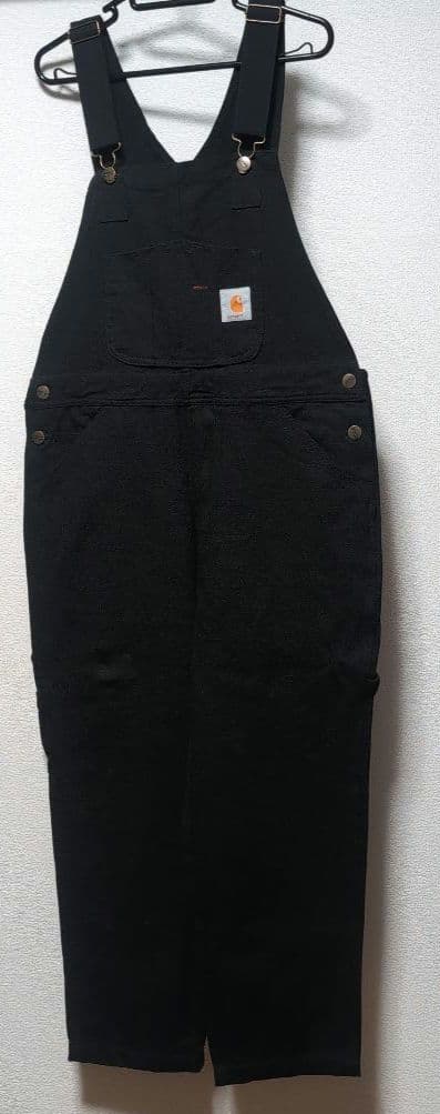 カーハート　オーバーオールMサイズ 美品 ブラック Carhartt（カーハート） オーバーオール サロペット ダックビブ