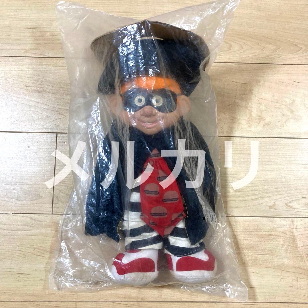 マクドナルド　ハンバーグラー 人形　ぬいぐるみ　1987年　レア マクドナルド ハンバーグラー ビニールヘッド ぬいぐるみ人形 40センチ