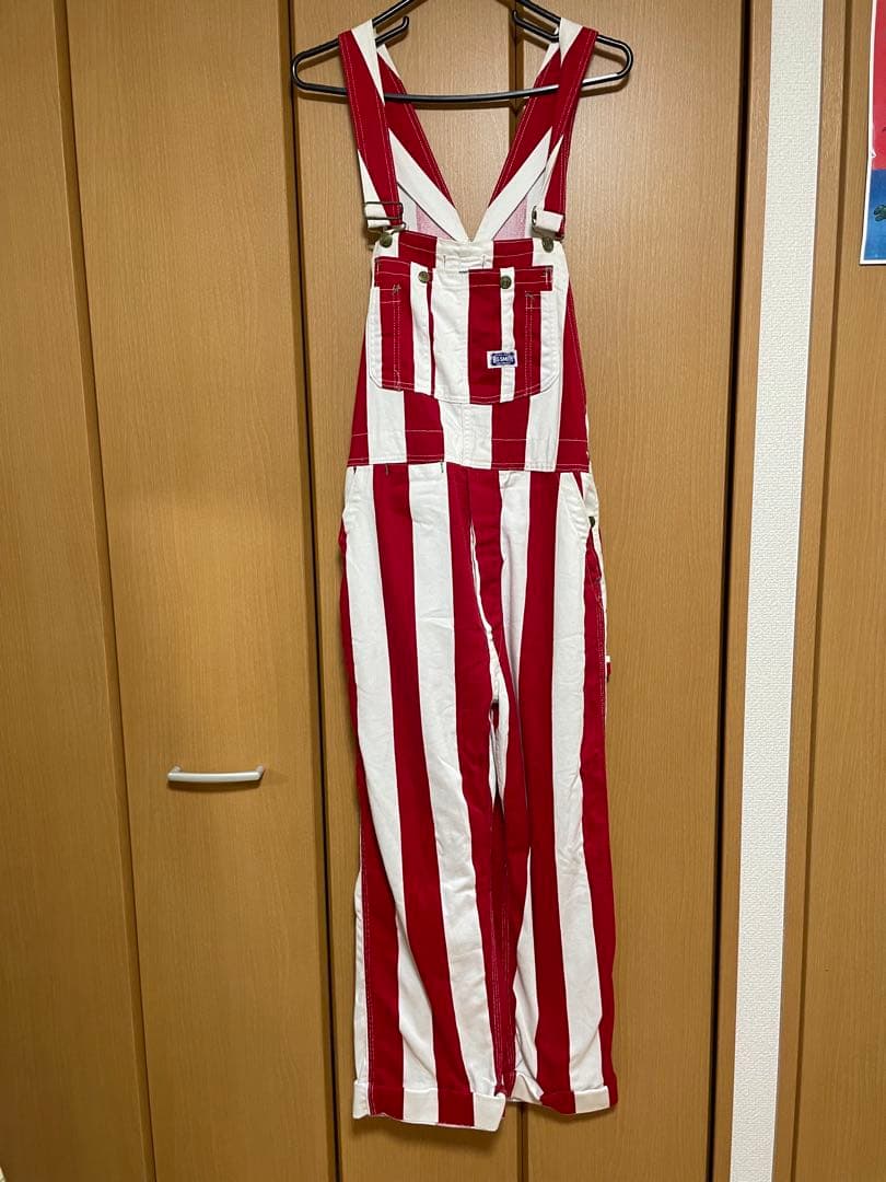 70s BIG SMITH ストライプ オーバーオール 希少 1970s BIG SMITH ストライプオーバーオール 実寸w37 - 古着屋HamburgCafe