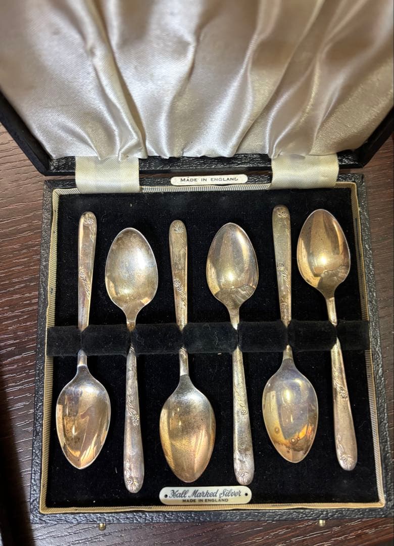 も*ん様 イギリス製 シルバースプーン　ヴィンテージ　スターリングシルバー 刻印 英国1900年製アンティークシルバーリング