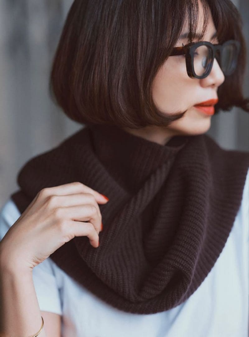 【新品・未使用‼️】NbyNaVY 東原亜紀　リブスヌード フリーサイズ　ブラウン