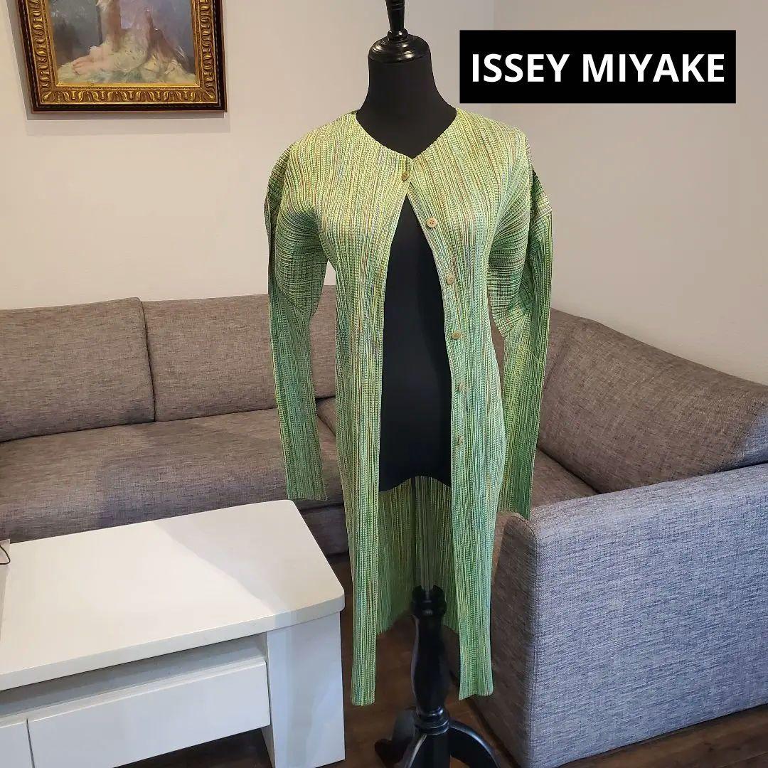 PLEATS PLEASE イッセイミヤケ ロングカーディガン ポケット&ボタン PLEATS PLEASE ISSEY MIYAKE - 美品 プリーツプリーズ イッセイミヤケ