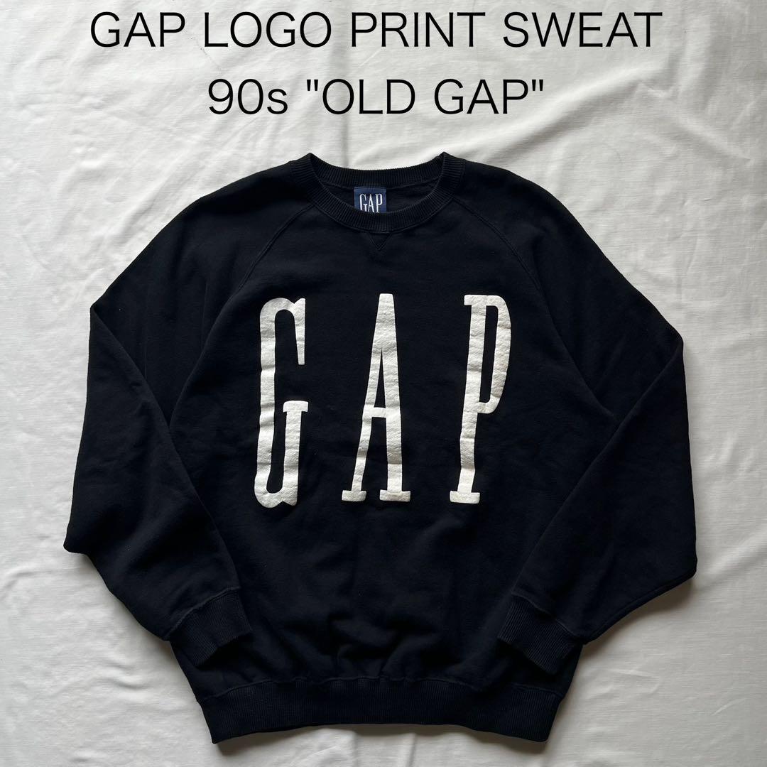 GAP ギャップ ロゴプリントスウェット 90s ブラック オールド - メルカリ