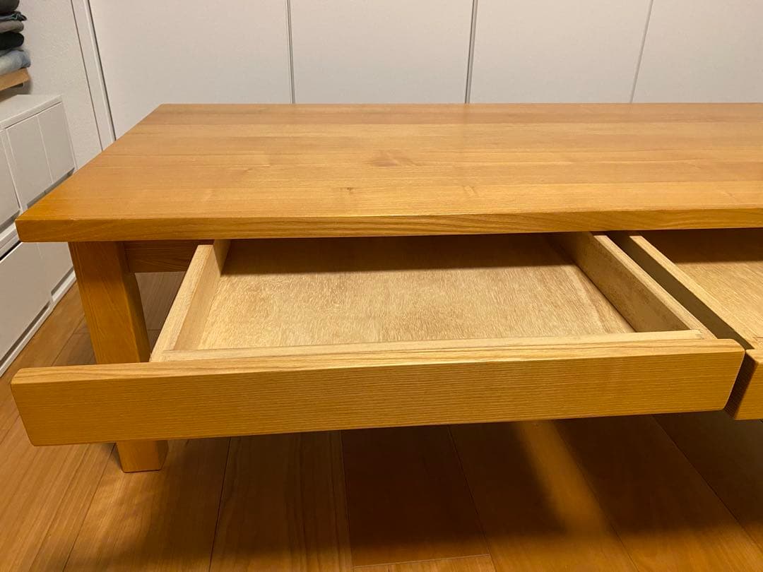 無印良品 MUJI タモ材 ローテーブル 天然木 廃盤