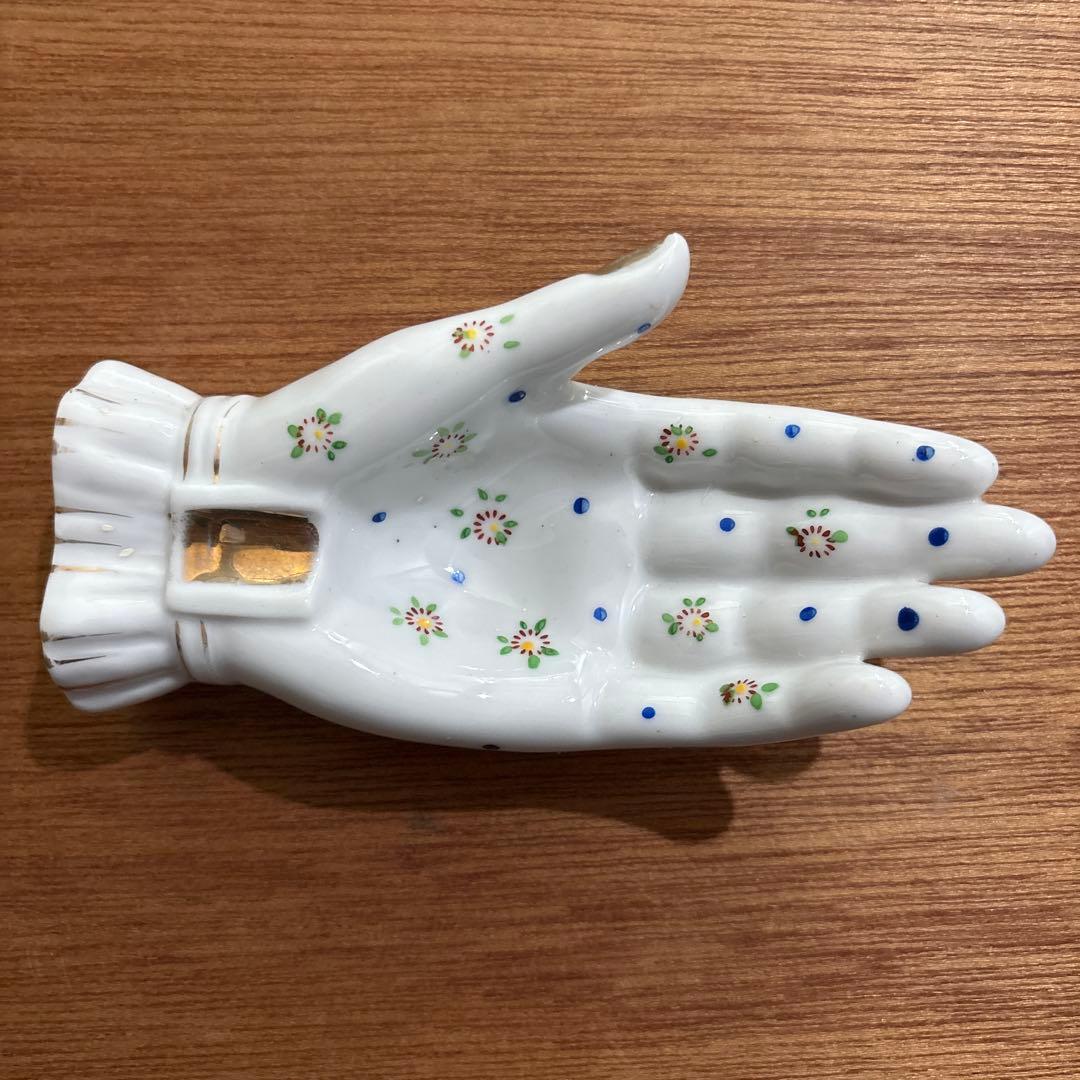 アメリカンヴィンテージ 手 ハンド JAPAN 陶器 花模様 灰皿