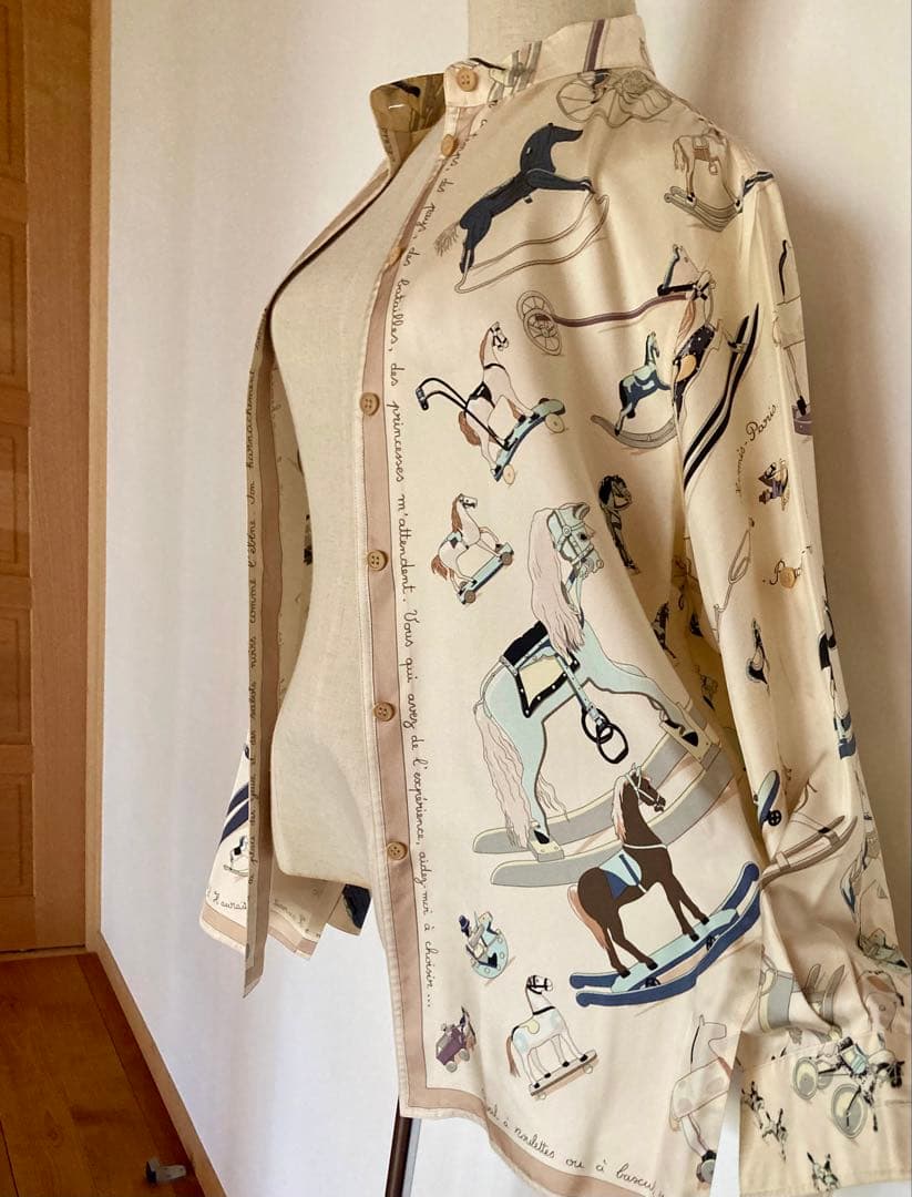 HERMES ロゴシャツブラウス マルジェラ期 『お馬の話をして